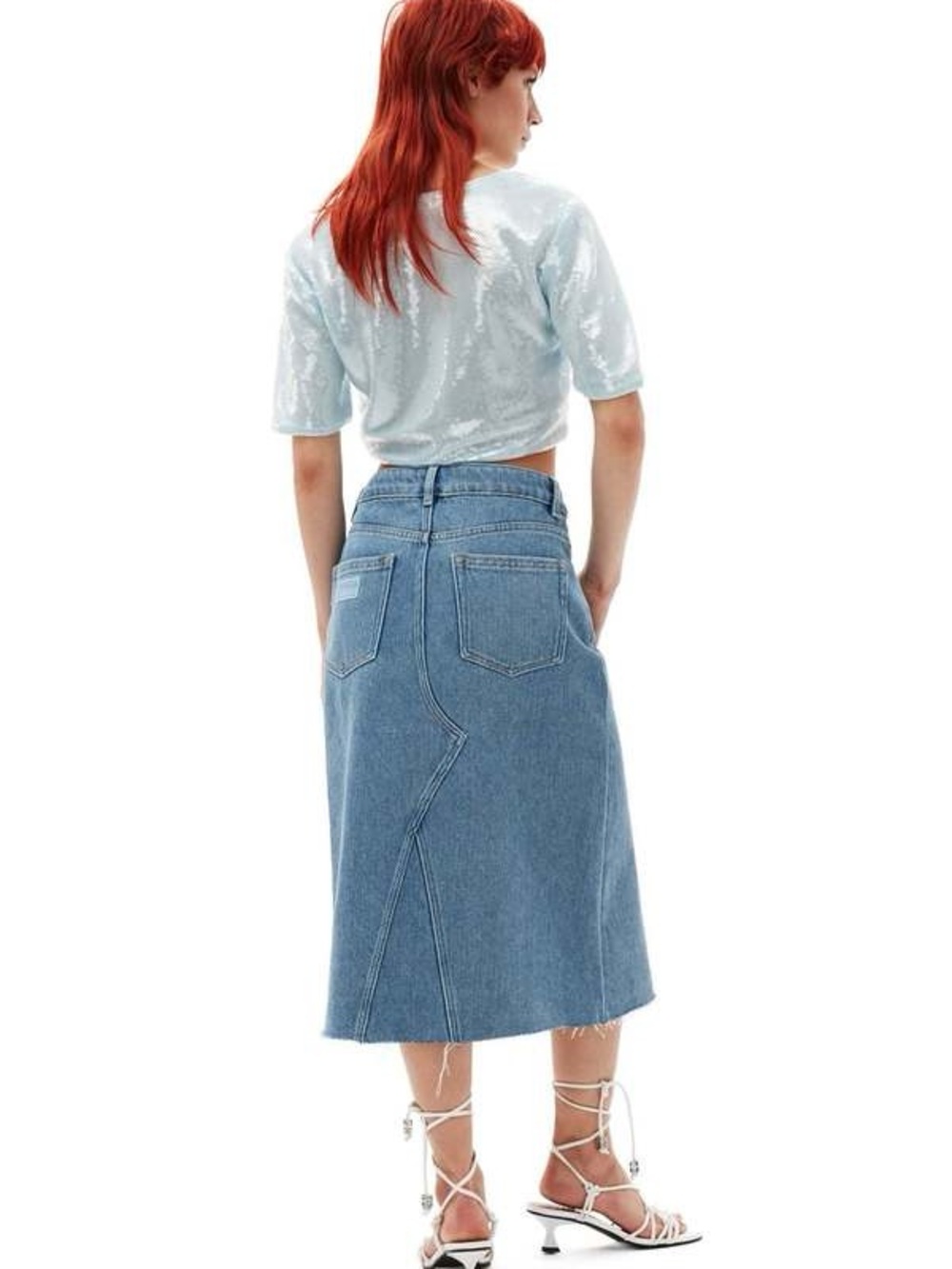 NWT Ganni High Waisted Denim Midi Skirt- EU 36/Size 4 *See photos*